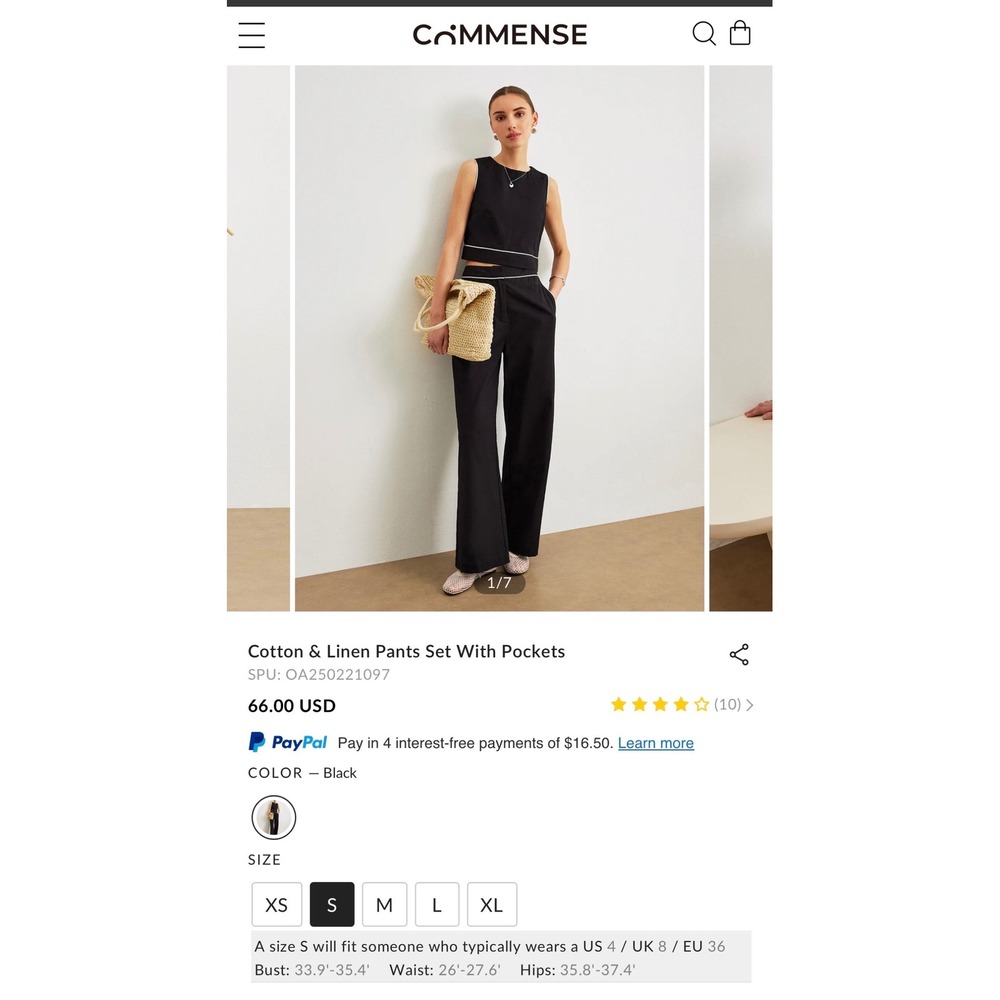 Commense Cotton & Linen Pants Set With Pockets - Picture 9 of 9